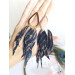 Multi layered earrings made from genuine leather