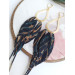 Multi layered earrings made from genuine leather