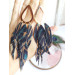 Multi layered earrings made from genuine leather