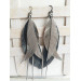 Multi layered earrings made from genuine leather