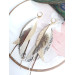 long leather feather earrings genuine leather jewelry sand gold