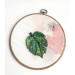 beaded embroidery brooch green monstera