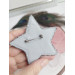 beaded brooch gry silver star`
