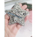 beaded brooch gry silver star`