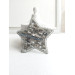 beaded brooch gry silver star`