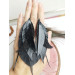 black long feathers earrings genuine leather jewelry  