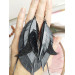 black long feathers earrings genuine leather jewelry  