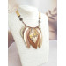 ginger brown leather feather necklace