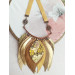 ginger brown leather feather necklace