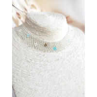silver choker necklace, traditional Ukrainian beaded sylyanka.