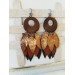 handmade feathers leather earrings large handmade jewelry
