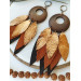 handmade feathers leather earrings large handmade jewelry