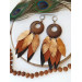 handmade feathers leather earrings large handmade jewelry