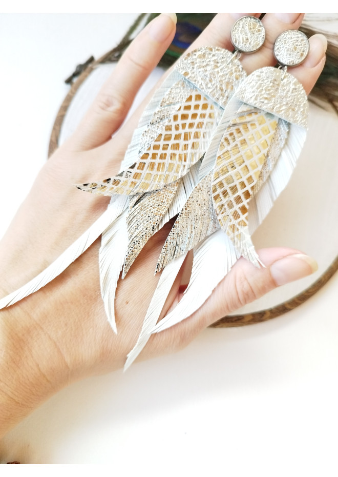 stud large  leather earrings 