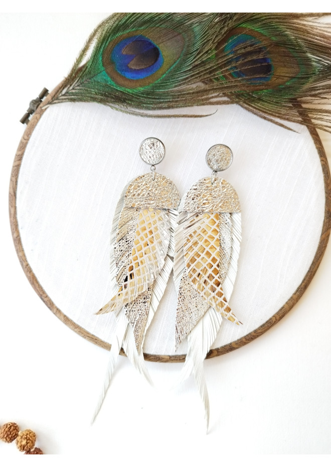 stud large  leather earrings 