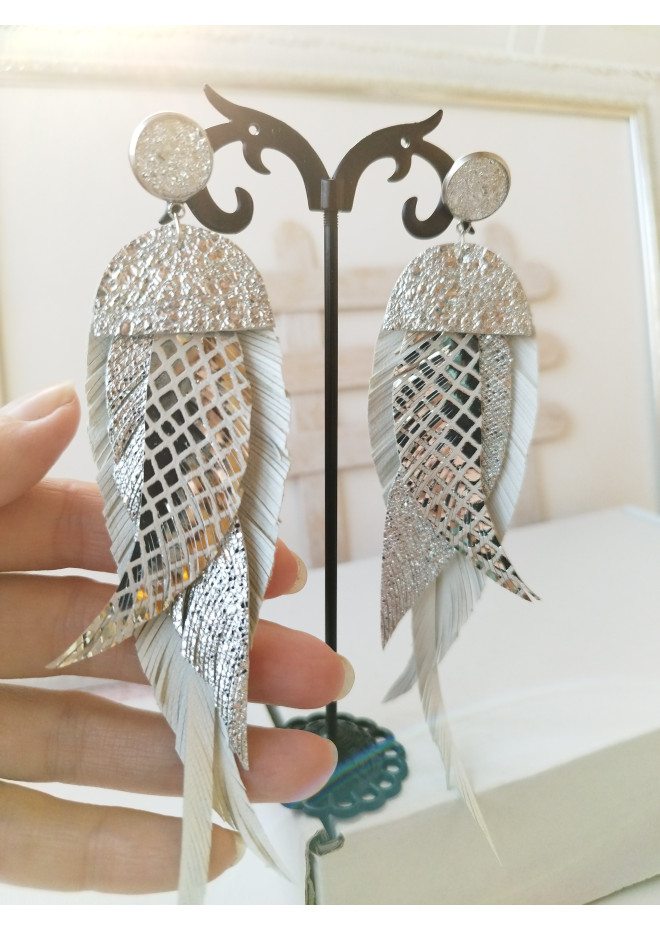 stud large  leather earrings 