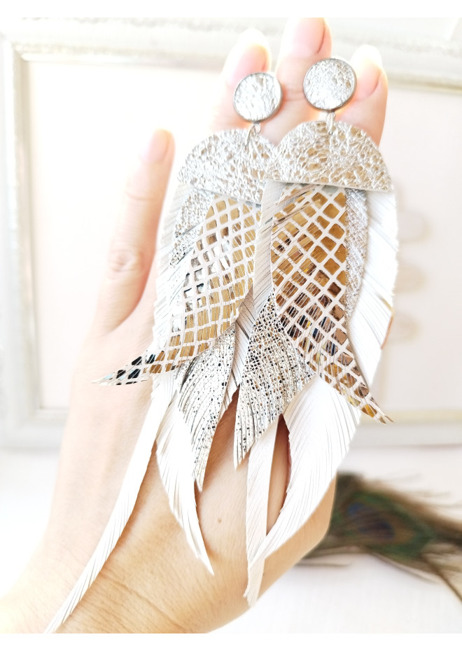 stud large  leather earrings 