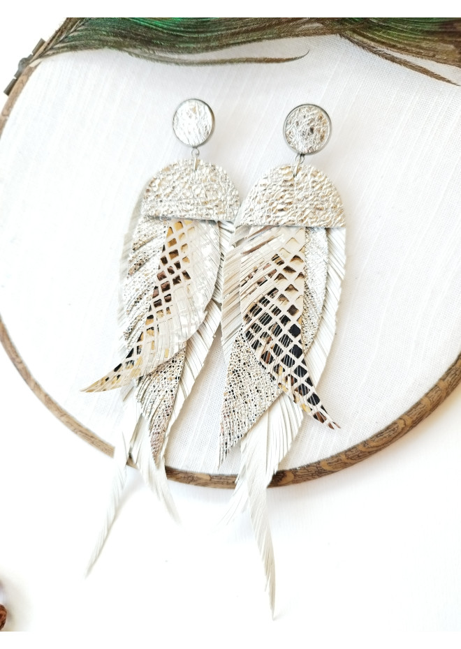 stud large  leather earrings 