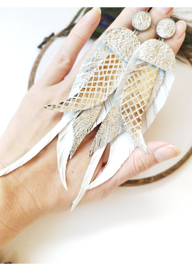 stud large  leather earrings 