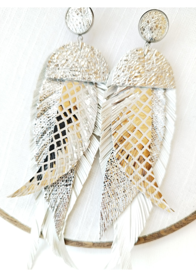 stud large  leather earrings 