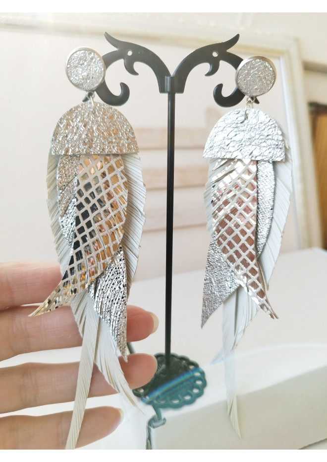 stud large  leather earrings 