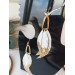 white long leaf bohemian earrings gold connector extra long leather earrings