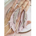 gentle pink leather feather earrings genuine leather jewelry
