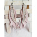 gentle pink leather feather earrings genuine leather jewelry
