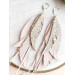 gentle pink leather feather earrings genuine leather jewelry