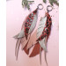 long leather feather earrings genuine leather jewelry leopard red 