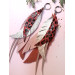 long leather feather earrings genuine leather jewelry leopard red 