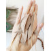 beige antique gold long feathers earrings genuine leather jewelry  