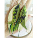  green yellow long feathers earrings genuine leather jewelry  