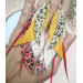 long leather feather earrings genuine leather jewelry leopard red yellow