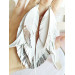  long feathers earrings genuine leather jewelry white silver 