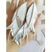  long feathers earrings genuine leather jewelry white silver 