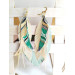 long leather feather earrings genuine leather jewelry mint beige