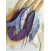 long leather feather earrings genuine leather jewelry lilac violet