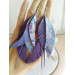 long leather feather earrings genuine leather jewelry lilac violet