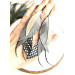long leather feather earrings genuine leather jewelry metallic gray